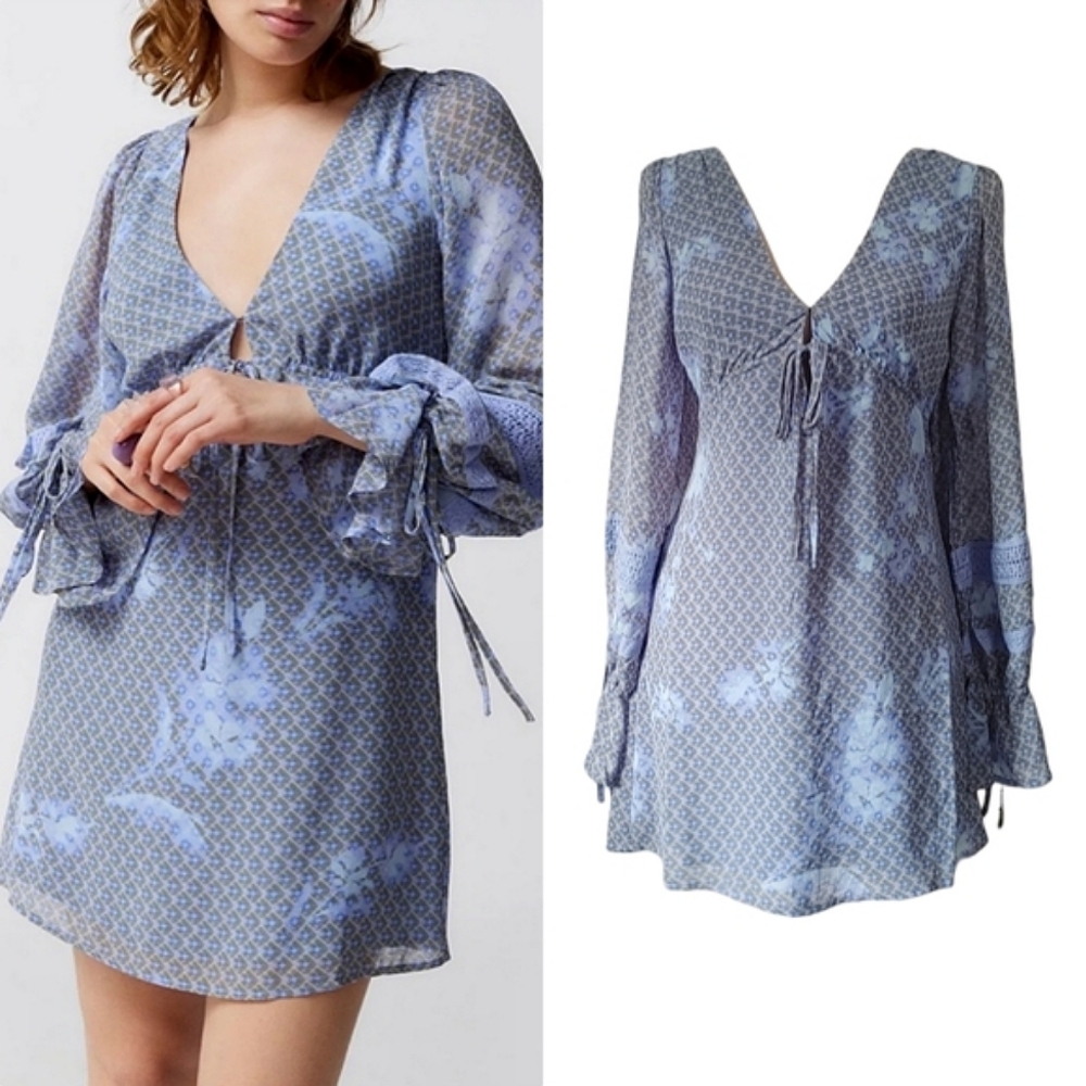 Charlene Printed Long Sleeve Mini Dress